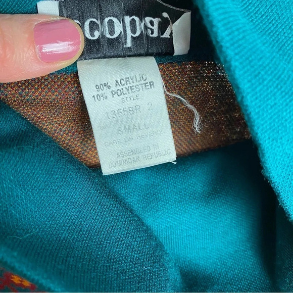 Vintage 90s Granny Sweater Tunic Patchwork Design Oversize Size Small Womens - Picture 8 of 12